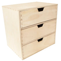 1 x RAW Customer Returns Creative Deco drawer box drawer unit 3 drawers 28.5 x 20 x 28.5 cm - 1 cm Mini chest of drawers for small items made of birch plywood Organization system for storage decoupage decoration - RRP €46.67