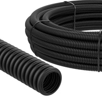 1 x RAW Customer Returns AUPROTEC corrugated pipe unslit 2 to 50m empty pipe for underground cables corrugated pipe UV resistant cable protection hose cable hose black - inner diameter 12 mm, length 25 m - RRP €33.73