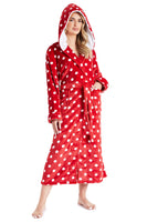 1 x RAW Customer Returns CityComfort Women s Winter Robe with Hood, Fleece House Robes Red White, L  - RRP €26.98