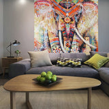 1 x RAW Customer Returns Goldbeing Elephant Tapestry with Bohemian Style, Indian Hippie Wall Hanging Wall Cloth Table Curtain Wall Decor Table Couch Cover Picnic Blanket Beach Vertical Throw 153 x 203cm, Style 3  - RRP €23.09