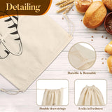 4 x Brand New Pack of 4 bread bags, reusable linen bread bags with drawstring, storage fresh bread bag for keeping fresh, storage bag for bread, fruit and vegetables, 33 x 23 cm - RRP €36.24