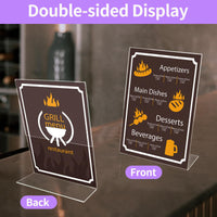 1 x RAW Customer Returns Pack of 5 Acrylic Table Stands A5 Stand A5 Acrylic Poster Menu Rack Transparent Plastic Display Rack Table Stand Restaurant Hotel Document Office Storage A5-L 5 Pack  - RRP €22.99