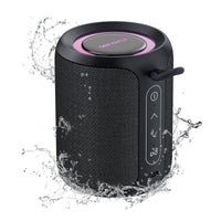 1 x RAW Customer Returns Deeyaple Bluetooth Speaker Small Portable Music Box 5.3 IPX7 Waterproof Wireless Stereo Pairing Hands-Free RGB Light for Outdoor Camping Garden Party Travel 50 Volume 12H Playback Black - RRP €34.1