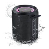 1 x RAW Customer Returns Deeyaple Bluetooth Speaker Small Portable Music Box 5.3 IPX7 Waterproof Wireless Stereo Pairing Hands-Free RGB Light for Outdoor Camping Garden Party Travel 50 Volume 12H Playback Black - RRP €34.1