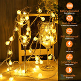 7 x RAW Customer Returns GCMacau Outdoor Battery Operated Fairy Lights, 12M 100 LED Indoor Fairy Lights with 8 Modes, Timer Fairy Lights Battery Operated Waterproof IP65 Crystal Ball Lights for Bedroom Cafe Garden Christmas - RRP €107.94