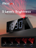 1 x RAW Customer Returns Projection Alarm Clock for Bedroom, Digital Alarm Clock with Large 7 LED Display, Dimmer, 180 Projector, USB Charger, 12 24 H, DST, Snooze, Battery Backup, Desk Wall Ceiling Clock for Older Children - RRP €24.78