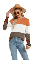 1 x RAW Customer Returns Women s Pullover Elegant Warm Long Sleeve Autumn Winter Knitted Sweatshirt Striped Crew Neck Jumper Thick Knitted Jumper Tops Khaki, L - RRP €20.16