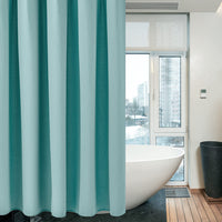 1 x RAW Customer Returns Waffle shower curtain with metal shower curtain rings fabric textile bathtub curtain anti-mold bathroom curtain set waterproof bathtub curtain heavy shower curtain bathroom - 182 x 182cm turquoise  - RRP €24.23