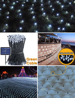 1 x RAW Customer Returns 204 LED Net Lights, 3M x 2M Fairy Lights Net Light Solar USB Powered, Waterproof Mesh Light Curtain, Christmas Tree Fairy Lights for Christmas Party Garden Indoor Outdoor Decorations, Cold White - RRP €22.73