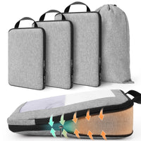 1 x RAW Customer Returns Suitcase Organizer Set with Compression 7-piece - SOLEDI Packing Cubes Save More Space - Travel Organizer for Suitcases and Backpacks - Extra Light Clothes Bags, Travel Organizer, Packing Cubes - RRP €31.58