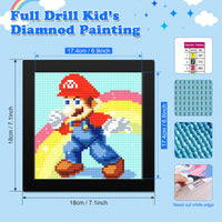 9 x Brand New NAIMOER Mario Diamond Painting Kits for Kids with Frame, Framed Diamond Painting for Kids 6-12, 5D Diamond Art Cartoon Kids Mosaic, DIY Diamond Painting for Home Decor 8x8inch - RRP €83.7