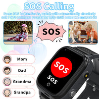 1 x RAW Customer Returns 4G Smartwatch Kids with Video Call, Kids Smartwatch with GPS with SIM, Smart Watch Kids Watch Call Waterproof with Family Chat SOS Camera School Mode Games Alarm Clock, Gifts for Girls Boys - RRP €69.41