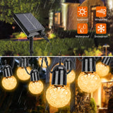 1 x RAW Customer Returns Aourow Solar LED String Lights Outdoor, 25 Bulbs 15.5m, IP44 with 4 Brightness Levels and 4-Level Time Setting, Outdoor Lighting for Garden, Party, Warm White - RRP €13.68