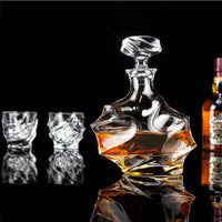 1 x RAW Customer Returns KANARS Whiskey Carafe and Glasses Set, 750 ml Whiskey Decanter with 4x 260 ml Glasses, Lead-Free Crystal Glasses, 5-Piece, Luxurious Gift Transparent - RRP €65.29