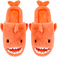 8 x Brand New Eagsouni Men s Women s Winter Shark Slippers Memory Foam Warmth Comfortable Plush Slippers Home Non-Slip Slippers Indoor Outdoor Shoes, Orange, 38 39 EU - RRP €122.96