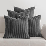 1 x RAW Customer Returns MIULEE Set of 4 Cushion Covers Corduroy Cushion Cover Decorative Pillowcase Sofa Cushion Couch Cushion Throw Pillow Decorative Pillowcase Decorative Cushion Cover with Hidden Zipper 50x50cm 20x20in Dark Gray - RRP €29.99