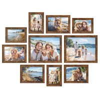 1 x RAW Customer Returns SONGMICS picture frames set of 10, photo frames for pictures, two 20 x 25 cm 8 x 10 inches , four 13 x 18 cm 5 x 7 inches , four 10 x 15 cm 4 x 6 inches , MDF, glass, gift idea, vintage brown RPF049X01 - RRP €29.5