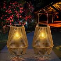 1 x RAW Customer Returns KagoLing Solar Lanterns for Outdoors, 2 Pieces Solar Lamps for Outdoors in Bohemian Style with LED Bulb Hanging Standing Hand-Knitted Solar Lamps for Patio Garden Courtyard Balcony Decoration Gift - RRP €45.24