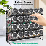 1 x RAW Customer Returns Semlos Spice Organizer, Spice Rack Organizer for Cabinets, Black Spice Jar Shelf Organizer with Hooks, Kitchen Organization for Worktop, Wall Mounted Spice Jars Not Included  - RRP €25.26