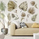 1 x RAW Customer Returns VCRANONR 3 leaves wall stickers, self-adhesive wall stickers palm tropical, modern wall stickers palm leaves, 3D wall stickers, wall decals tropical, wall stickers plant for living room offices - RRP €20.4