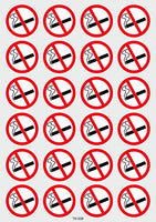 1 x RAW Customer Returns 24x No Smoking Stickers - 40mm - No Smoking Sign Self-Adhesive Card Sticker - TK08 - RRP €9.02