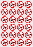 1 x RAW Customer Returns 24x No Smoking Stickers - 40mm - No Smoking Sign Self-Adhesive Card Sticker - TK08 - RRP €9.02