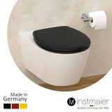 1 x RAW Customer Returns instmaier toilet lid with soft-close mechanism black Made in Germany oval shape Toilet seat made of Duroplast Easily removable toilet seat Toilet seat stable up to 250kg - RRP €69.9