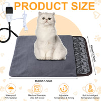 6 x Brand New Pet Heating Pad Dog Heating Mat Waterproof Cat Heating Blankets Adjustable Heated Cat Bed Electric Heating Blankets with Washable Cover, Switch, Anti Bite Steel Rope, 17.7 x 17.7 inches Blue  - RRP €77.88