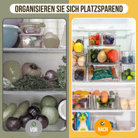 1 x RAW Customer Returns Myiosus Refrigerator Organizer 13-piece, Refrigerator Storage Boxes with Pull-Out Drawer, Refrigerator Boxes for Refrigerator, Kitchens, Send 1 Cleaning Cloth - RRP €31.46