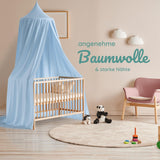 1 x RAW Customer Returns BEARTOP canopy for children s rooms in 6 colours no drilling required cotton with sturdy ring ring is inserted into fabric hem length approx. 270cm for children s rooms, playrooms and much more white - RRP €38.3