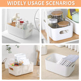 1 x RAW Customer Returns LYLIDIA Pack of 10 Storage Boxes Plastic Storage Basket with Handles Kitchen Cabinet Organizer Box Baskets Storage Plastic Box for Bathroom Shelf Plastic Box White  - RRP €27.22