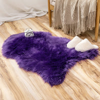 1 x RAW Customer Returns MIULEE Faux Fur Rug Fluffy Soft Warm Modern Floor Mat Sofa Mat Faux Fur Decorative Fur Irregular Bed Rug Wool Longhair Look Cozy 60x90 cm Purple - RRP €23.0