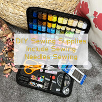 1 x RAW Customer Returns JUNING sewing kit travel sewing accessories for home, travel and emergencies, sewing kit set with sewing thread, sewing needles, scissors, thimble, tape measure, needles, needle and thread set thimble, tape measure - RRP €21.62