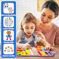 4 x Brand New Busy Board Quiet Book 20 Montessori Toys from 1 2 3 4 Years Educational Toy Activity Board Toddlers Child Motor Skills Toy Gift Boy Girl Baby Sensory Toy Blue, 1 Pack  - RRP €43.2