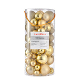 1 x RAW Customer Returns THE TWIDDLERS 100 Golden Christmas tree balls, Christmas balls in various sizes with matt glitter - Christmas tree decorations Christmas tree decoration - RRP €29.99