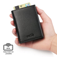 1 x RAW Customer Returns Vastaia men s leather wallet small with coin compartment Wallet men and women slim with RFID protection Slim wallet with coin compartment black  - RRP €39.99