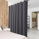 1 x RAW Customer Returns PONY DANCE Blackout Curtain Thermal Curtain with Eyelets Set of 1 H 240 x W 254 cm Extra Wide Curtains for Living Room Large Window Partition Room Divider Curtain Grey Opaque Thermal Curtain Against Heat - RRP €53.95