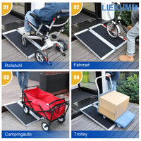 1 x RAW Customer Returns LIEKUMM 61cm x 77cm. 300kg Capacity Threshold Ramp with Non-Slip Surface, Portable Aluminum Wheelchair Ramp, Ramps for Wheelchairs - RRP €115.99