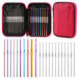 1 x Brand New 22 Pieces Crochet Hooks Set, Crochet Hooks Set with Red Storage Case, Ergonomic Knitting Needles Blunt Needles DIY Hand Knitting Craft Art Tools for Beginners - RRP €6.04