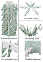 1 x RAW Customer Returns ZUOFENG Folding Mini Clothes Line Dryer Drying Rack with 36 Clothes Pegs Drying Clothes Hanger for Underwear Socks Gloves. Green  - RRP €14.67