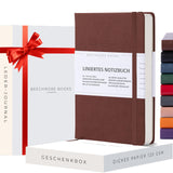 1 x RAW Customer Returns Beechmore Books Notebook lined - A5, Brown I Premium hardcover journal book made of vegan leather, 120gsm cream paper, including gift box, for writers, journalists, meetings students - RRP €19.0