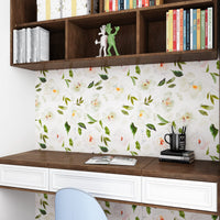 1 x Brand New VEELIKE Wallpaper White Flowers 45cm 900cm Watercolor Jasmine Photo Wallpaper Bedroom Romance Floral Wallpaper Vintage Pattern Wallpaper Botanica Wall Decoration Washable Wallpaper Living Room Wardrobe Closet - RRP €36.7