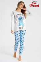 1 x RAW Customer Returns Disney Women s Winter Pajamas Stitch Pajamas Set Long Women s Pajamas Sizes S-XL Gifts Stitch Mickey Minnie Gray Blue Stitch, M  - RRP €26.6