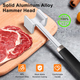 1 x RAW Customer Returns HOOMIL Meat Tenderizer, Double-Sided Non-Stick Schnitzel Tenderizer, Meat Hammer with Non-Slip Handle for Schnitzel, Steaks - Silver - RRP €15.04