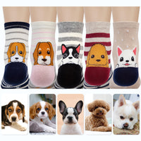 6 x Brand New Softcozy 5 Pairs Women Cute Animal Cotton Socks Multiple Colors and Styles with Cat and Dog Pattern Casual Funny Ladies Socks Gifts for Women, One Size Mix 3  - RRP €60.42