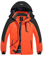 1 x Brand New Wantdo Men s Mountain Ski Jacket Warm Winter Fleece Coat Waterproof Breathable Jacket Outdoor Hooded Windbreaker Jackets Orange S - RRP €81.84