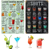 4 x Brand New Set of 2 Vintage Cocktail Metal Signs Retro Decor Cafe Bar Pub Kitchen Pub Decor Nostalgic Gift - RRP €76.8