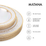 1 x RAW Customer Returns MATANA 40 transparent plastic plates with gold rim for weddings, birthdays, christenings, Christmas and parties, 2 sizes 20 x 26cm, 20 x 19cm - elegant, reusable and stable 2 sizes  - RRP €34.26