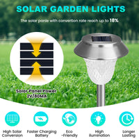 1 x RAW Customer Returns ZEWETO Solar Lamps for Outdoor Garden, 4 Pieces LED Solar Lights Garden IP65 Winterproof Solar Path Light 10 Hours Long Lasting Solar Stainless Steel Decorative Light for Outdoor, Lawn Landscape - RRP €20.16