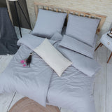 1 x RAW Customer Returns Vency Ranforce model bed set 135 x 200 cm 4 pieces light gray - 100 Oeko-Tex cotton 2 duvet covers 2 pillowcases 80 x 80 cm zip - RRP €53.91